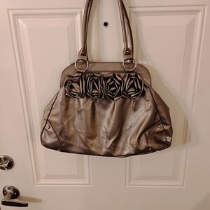 Elegant Metallic Tote Bag 100% Vinyl. Gently Used.